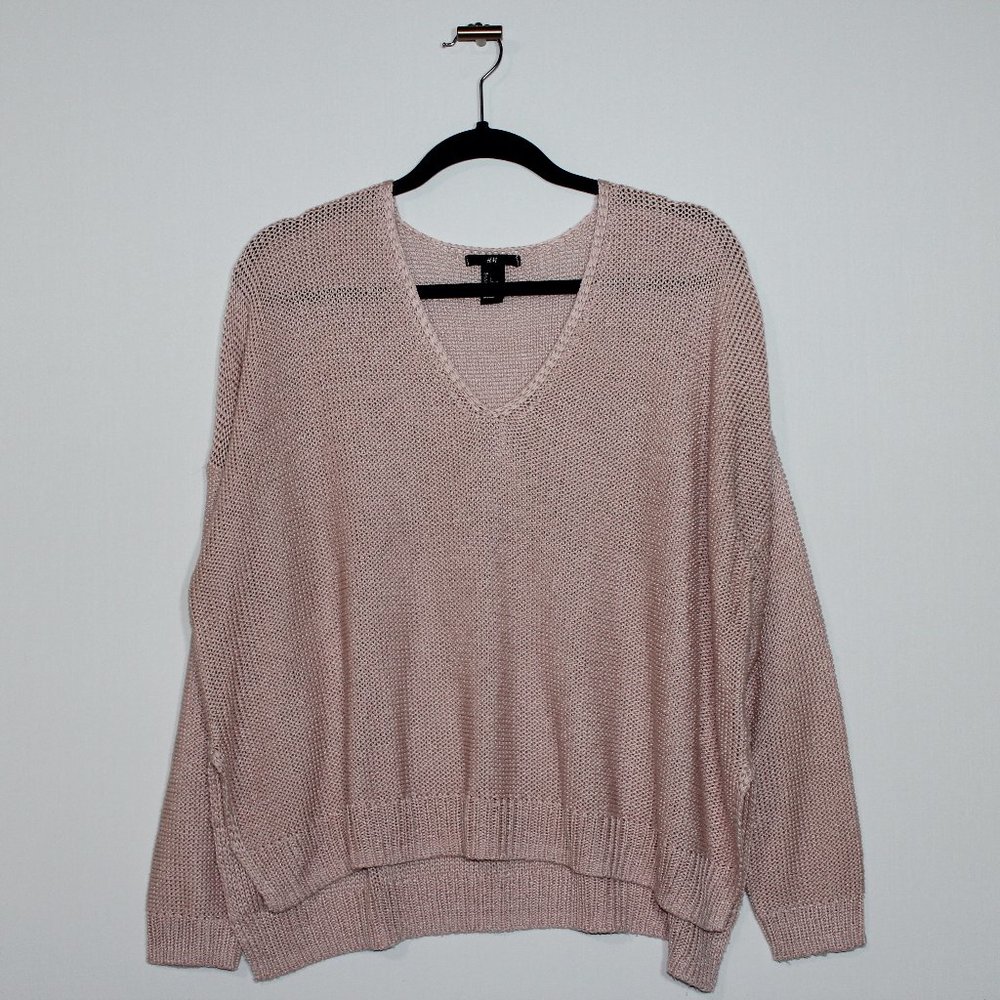 H&M Light Pink Knit Long Sleeve Sweater Large
